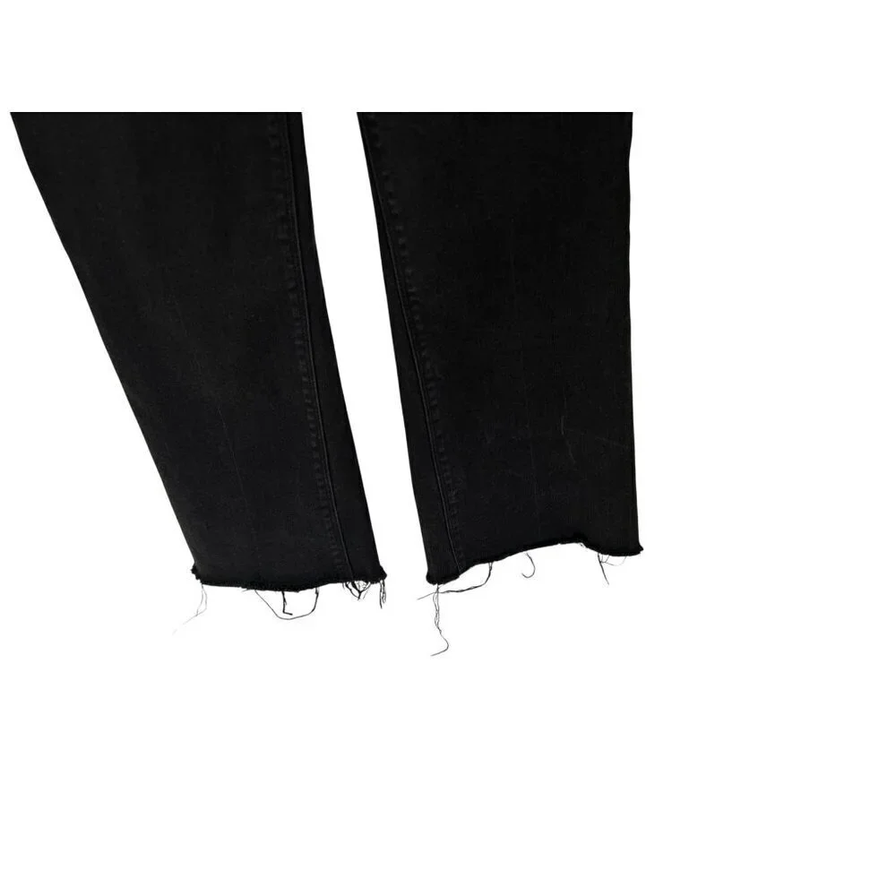 Spanx Pull On Vintage Black Legging Raw Hem Distressed Jeans Size S/P